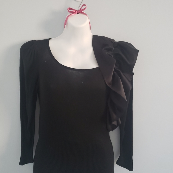 bebe Ruffled Shoulder Sweater - Picture 2 of 5